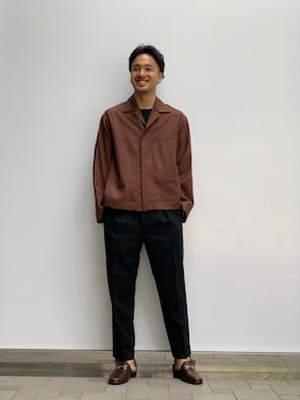 「markaware（マーカウェア）のアイテム（スラックス）」を使った、Ryuto Kitaさん（メンズ・170cm）の春コーディネート
