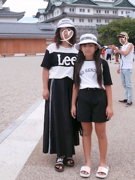 「Lee（リー）のアイテム（Tシャツ/カットソー）」を使った、akiさん（キッズ・135cm）の夏コーディネート