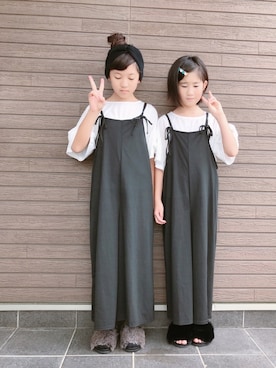 「秋のブラウンスタイル」｜「アイテム（オールインワン・サロペット）」を使った、akiさん（キッズ・135cm）の秋コーディネート