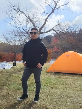 「キャンプスタイル」｜「アイテム（財布/小物）」を使った、Sho Miyaさん（メンズ・165cm）の秋コーディネート