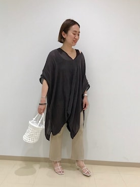 「Laugoa（ラウゴア）のアイテム」を使った、horiさん（レディース・160cm）の夏コーディネート