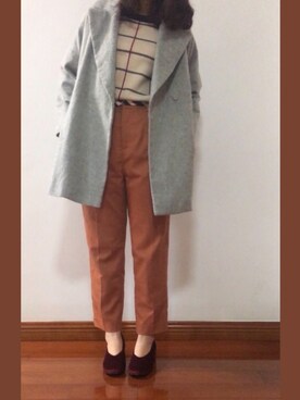 「COCO DEAL（ココディール）のアイテム（ダッフルコート）」を使った、lala-biuさん（レディース・162cm）の秋コーディネート
