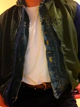 「Abercrombie&Fitch（アバークロンビーアンドフィッチ）のアイテム（デニムジャケット）」を使った、Shin.Nさん（メンズ・178cm）の冬コーディネート