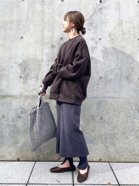 「SENSE OF PLACE by URBAN RESEARCH（センスオブプレイスバイアーバンリサーチ）のスクエアトウVカットフラットシューズ（その他シューズ）」を使った、arisaさん（レディース・160cm）の秋コーディネート