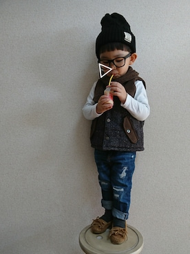 「mooi（モーイ）のアイテム」を使った、あお✳さん（キッズ・90cm）の冬コーディネート