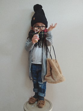 「mooi（モーイ）のアイテム」を使った、あお✳さん（キッズ・90cm）の冬コーディネート