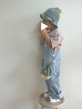 「アイテム（サロペット/オーバーオール）」を使った、あお✳さん（キッズ・90cm）の夏コーディネート