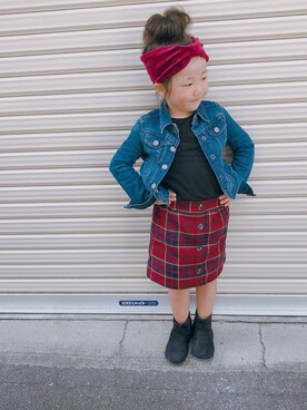 「アイテム（スカート）」を使った、ruirioさん（キッズ・100cm）の秋コーディネート