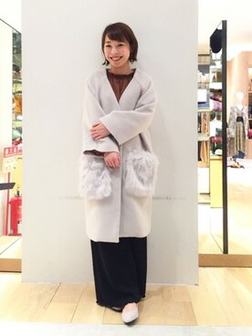 「Discoat Parisien」｜「アイテム（ノーカラージャケット）」を使った、Discoat WOMENさん（レディース・160cm）の秋コーディネート