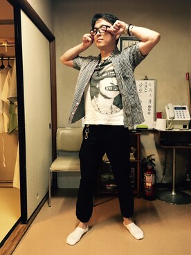 漫才師ホンキートンク弾さんのコーディネート