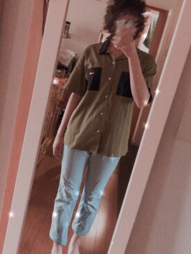 「Levi's（リーバイス）のDAD JEANS  CHARLIE BOY（デニムパンツ）」を使った、そらにわさん（レディース・160cm）の夏コーディネート