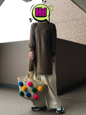 ニット セーターを使った 茶色 ベージュ の人気ファッションコーディネート Wear