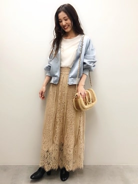「JILL STUART（ジルスチュアート）のアイテム（ブルゾン）」を使った、MEGさん（レディース・157cm）の夏コーディネート