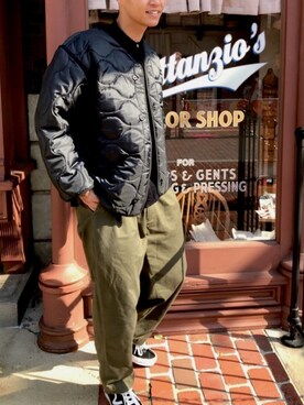 「FREAK'S STORE（フリークスストア）のコーデュロイバンドカラーシャツ             （シャツ/ブラウス、ブルー系）」を使った、ryuさん（メンズ・177cm）の秋コーディネート