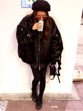 「STYLENANDA（スタイルナンダ）のアイテム（ブルゾン）」を使った、rinさん（レディース・153cm）の春コーディネート