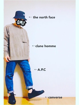 「CLANE（クラネ）のアイテム（スウェット）」を使った、hirocazuさん（メンズ・168cm）の秋コーディネート