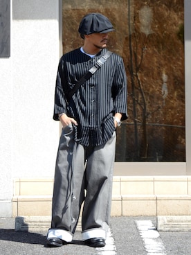 「ISAMU KATAYAMA BACKLASH（イサムカタヤマバックラッシュ）のアイテム（バッグ）」を使った、Mojaさん（メンズ・166cm）の春コーディネート