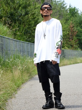 「ALCHEMIST（アルケミスト）のアイテム」を使った、Mojaさん（メンズ・166cm）の夏コーディネート