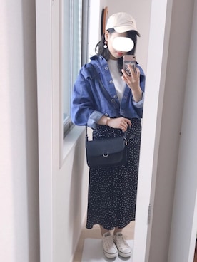 「ハイネックトップス」｜きみさん（レディース・155cm）の春コーディネート