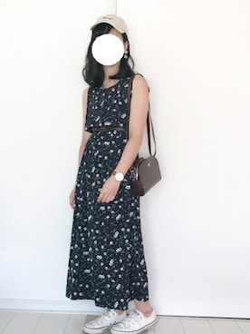 「Color（カラー）のアイテム（ワンピース）」を使った、きみさん（レディース・155cm）の夏コーディネート