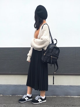 「LAKOLE（ラコレ）のアイテム（ハンチング/ベレー帽）」を使った、きみさん（レディース・155cm）の秋コーディネート