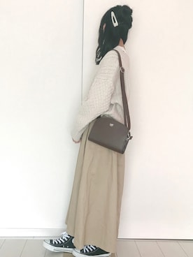 「アイテム（ヘアピン、ホワイト系）」を使った、きみさん（レディース・155cm）の秋コーディネート