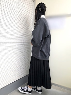 「fifth（フィフス）のプリーツロングマキシスカート（スカート）」を使った、きみさん（レディース・155cm）の冬コーディネート