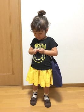 「babygap」｜「アイテム（モカシン/デッキシューズ）」を使った、ぷっぷりんさん（キッズ・90cm）の秋コーディネート