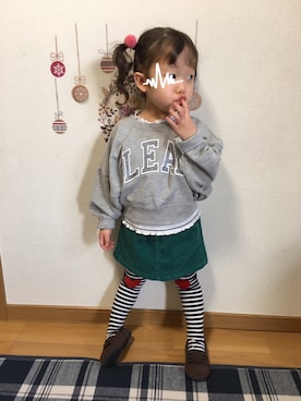 「アイテム（スカート）」を使った、ぷっぷりんさん（キッズ・90cm）の秋コーディネート