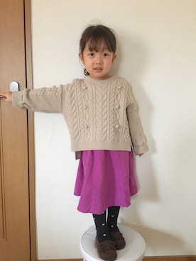 「アイテム（スカート）」を使った、ぷっぷりんさん（キッズ・90cm）の春コーディネート