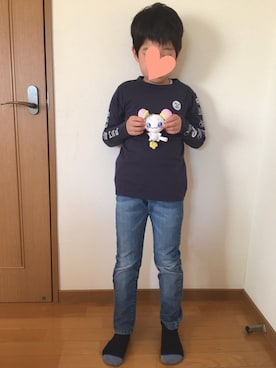 「jeans-b（ジーンズベー）のアイテム」を使った、ぷっぷりんさん（キッズ・130cm）の春コーディネート