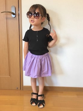 「アイテム（スカート）」を使った、ぷっぷりんさん（キッズ・100cm）の夏コーディネート