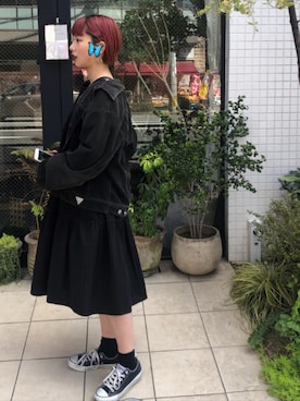 「Guess（ゲス）のアイテム（デニムジャケット）」を使った、lisa0417さん（レディース・155cm）の春コーディネート