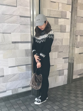 「CONVERSE TOKYO（コンバーストウキョウ）のアイテム（キャップ）」を使った、kuro74さん（レディース・165cm）の冬コーディネート
