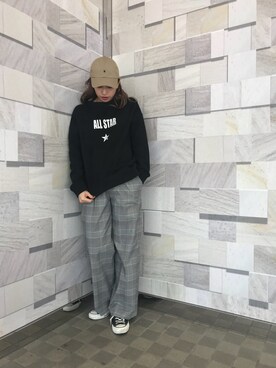 「CONVERSE TOKYO（コンバーストウキョウ）のアイテム（キャップ）」を使った、kuro74さん（レディース・165cm）の冬コーディネート
