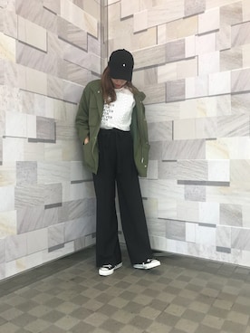 「CONVERSE TOKYO（コンバーストウキョウ）のアイテム（キャップ）」を使った、kuro74さん（レディース・165cm）の春コーディネート