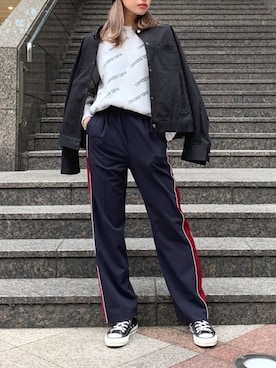 「CONVERSE TOKYO（コンバーストウキョウ）のアイテム（ノーカラージャケット）」を使った、kuro74さん（レディース・164cm）の冬コーディネート