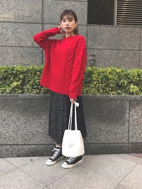 「アイラブCONVERSE」｜kuro74さん（レディース・164cm）の冬コーディネート