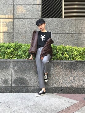 「CONVERSE TOKYO（コンバーストウキョウ）のアイテム（その他アウター）」を使った、kuro74さん（レディース・165cm）の秋コーディネート