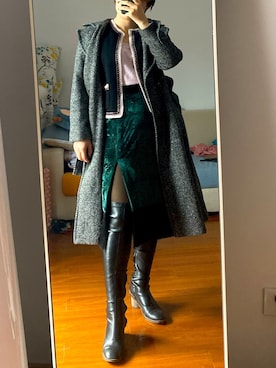 「LILY BROWN（リリーブラウン）のアイテム（ダウンジャケット/コート）」を使った、平头哥人美肚子饿さん（レディース・158cm）の冬コーディネート