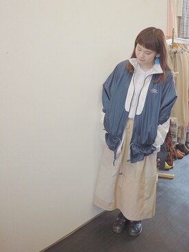 「仙台」｜「アイテム（ブルゾン）」を使った、仙台 古着屋 ANNAさん（レディース・153cm）の春コーディネート