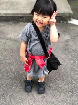 「Moujonjon（ムージョンジョン）のアイテム（ワンピース/ドレス）」を使った、mさん（レディース・159cm）の夏コーディネート