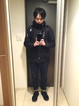「BEDWIN（ベドウィン）のアイテム」を使った、ユーエスケイさん（メンズ・174cm）の冬コーディネート