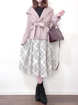 「Rewde（ルゥデ）のアイテム（ジャケット/アウター）」を使った、❁︎ yuiko ❁︎さん（レディース・160cm）の秋コーディネート