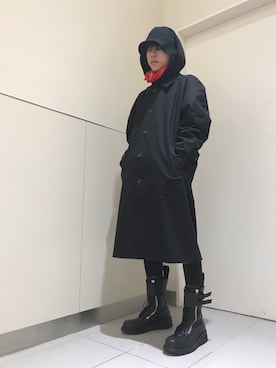 「Danke schon」｜「アイテム（トレンチコート）」を使った、クロカワ　リオさん（メンズ・170cm）の秋コーディネート