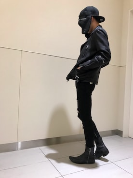 「L.H.P（エルエイチピー）のアイテム（ライダースジャケット）」を使った、クロカワ　リオさん（メンズ・170cm）の秋コーディネート
