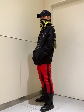 「DANKE SCHON（ダンケシェーン）のアイテム（パーカー）」を使った、クロカワ　リオさん（メンズ・170cm）の冬コーディネート