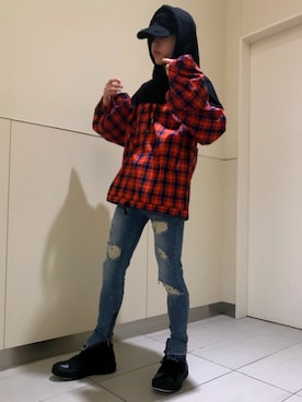 「Chica（チカ）のアイテム」を使った、クロカワ　リオさん（メンズ・170cm）の春コーディネート