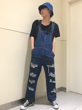 クロカワ　リオさんの「Chica/チカ/Denim Overall」を使ったコーディネート