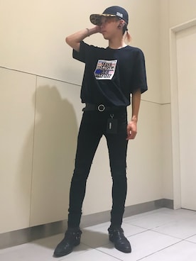 「FULL-BK（フルビーケー）のアイテム（キャップ）」を使った、クロカワ　リオさん（メンズ・170cm）の夏コーディネート